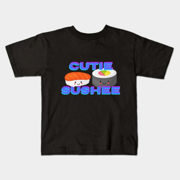 Cutie Sushee Funny Kids Tee Kids T-Shirt by Look Up Tees